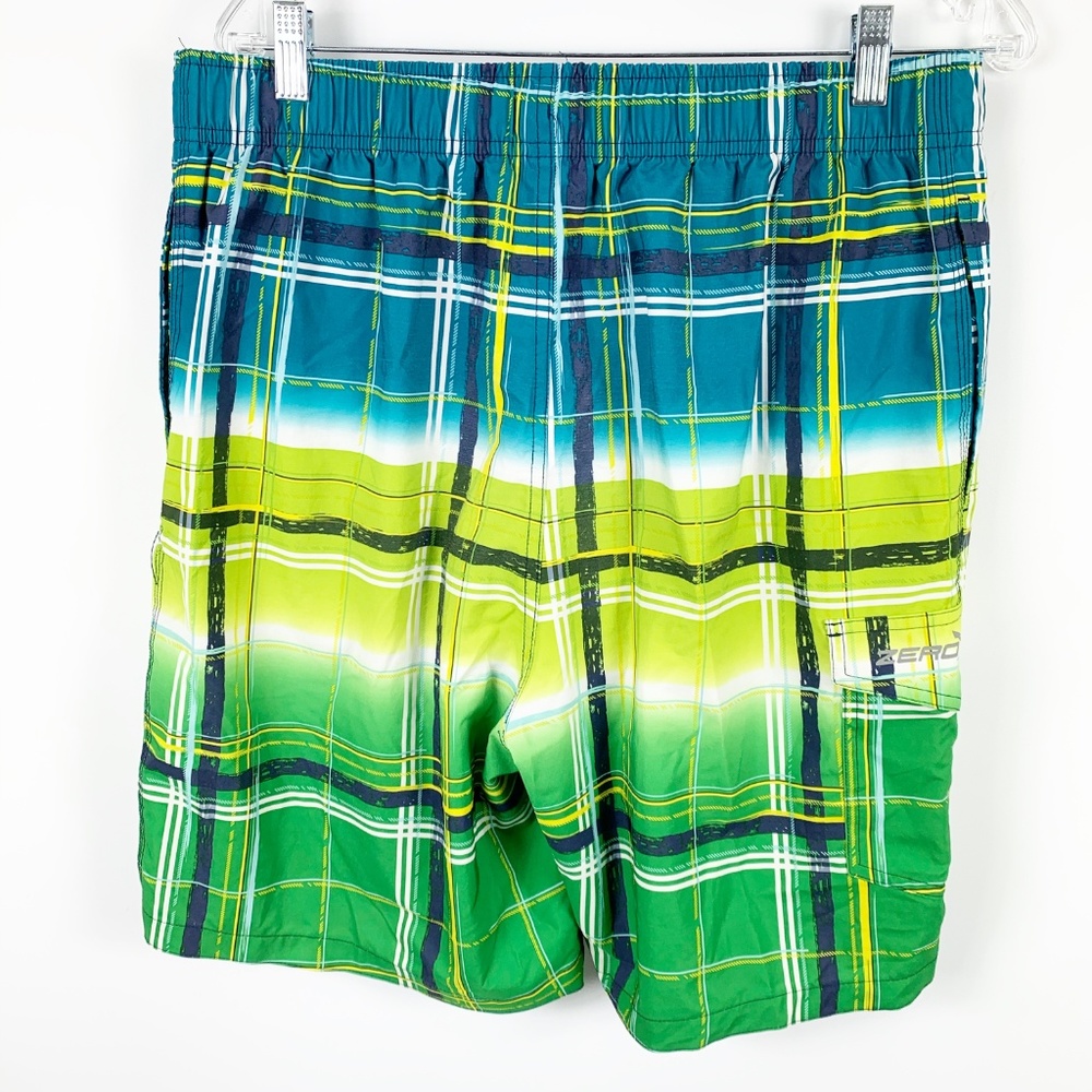 ZeroXposur Large Swim Trunks Lined Green Blue - Picture 3 of 5